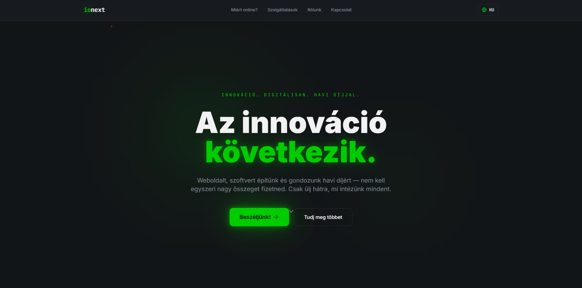 IOnext — Főoldal/Landing page